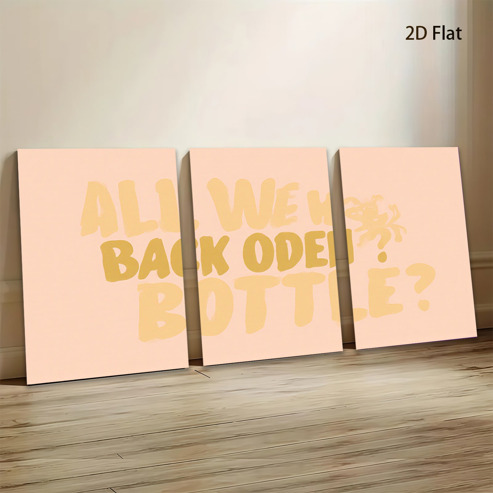 2D flat 1pc abstract minimalist bottle art print modern farmhouse wall decor living room bedroom kitchen canvas painting gallery wrapped ready to hang stylish home decoration