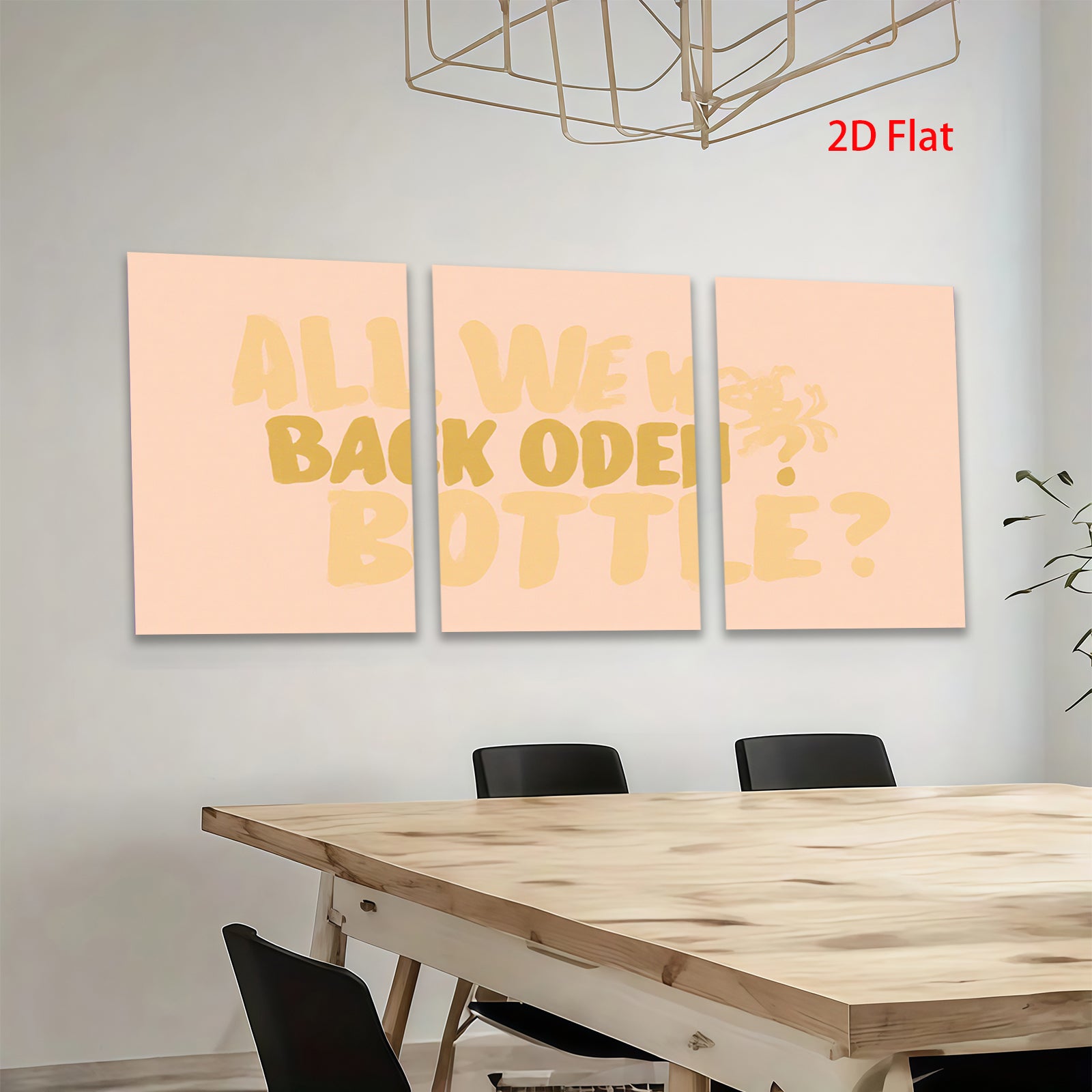 2D flat 1pc abstract minimalist bottle art print modern farmhouse wall decor living room bedroom kitchen canvas painting gallery wrapped ready to hang stylish home decoration