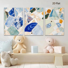 2D flat 1pc abstract mosaic glass texture modern wall art for living room bedroom home decor farmhouse style gallery wrapped canvas prints