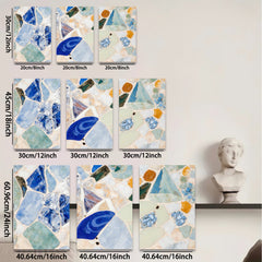 2D flat 1pc abstract mosaic glass texture modern wall art for living room bedroom home decor farmhouse style gallery wrapped canvas prints