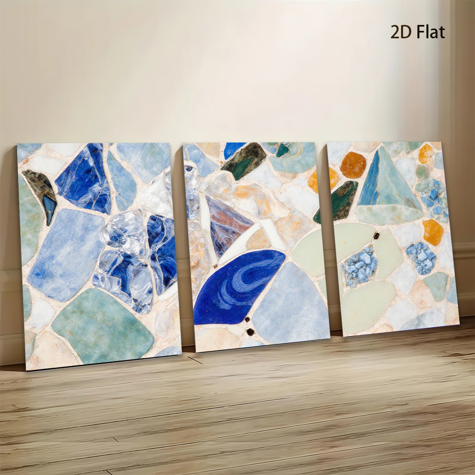 2D flat 1pc abstract mosaic glass texture modern wall art for living room bedroom home decor farmhouse style gallery wrapped canvas prints