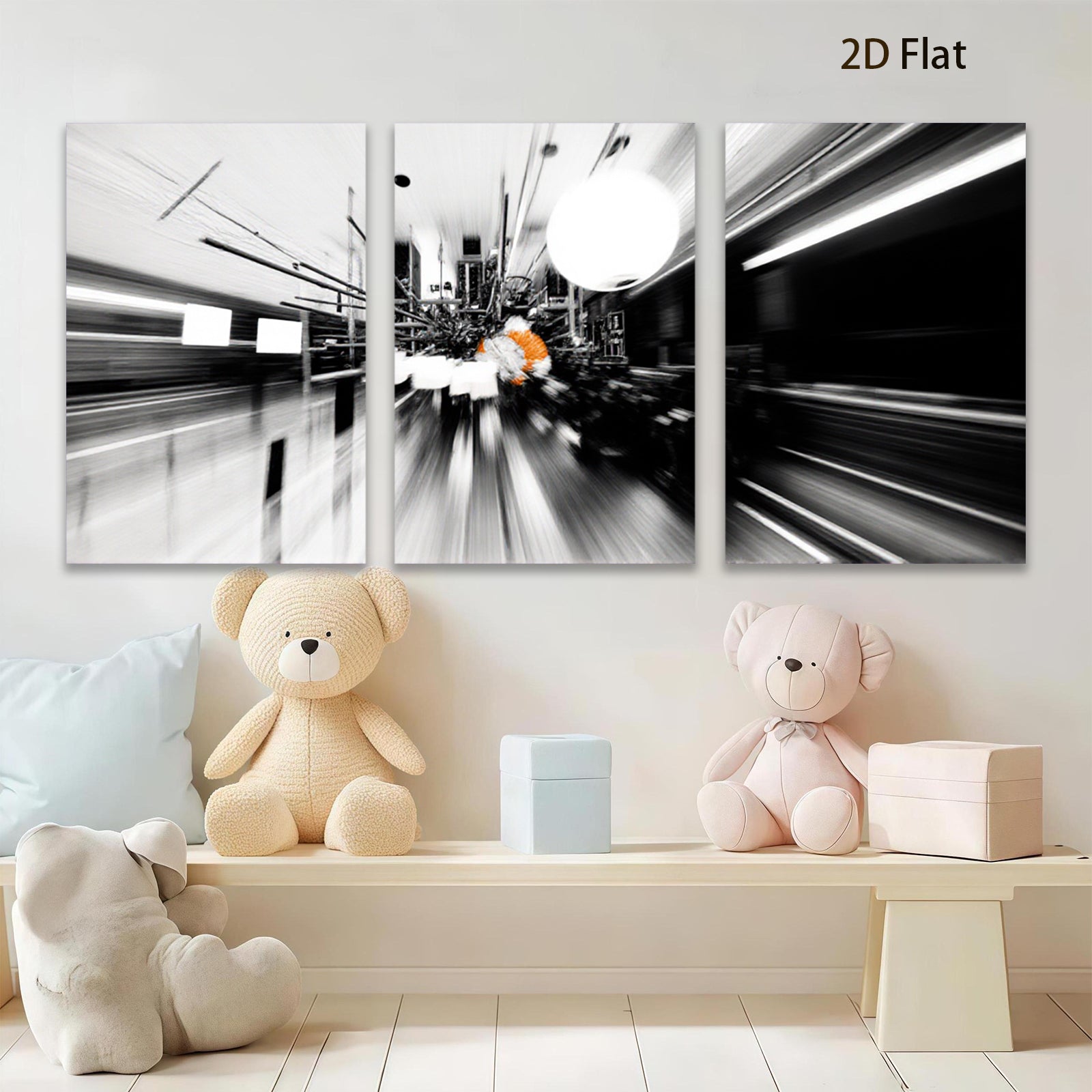 2D flat 1pc abstract motion blur hallway modern wall art for living room bedroom office gallery wrapped canvas prints farmhouse decor minimalist aesthetic