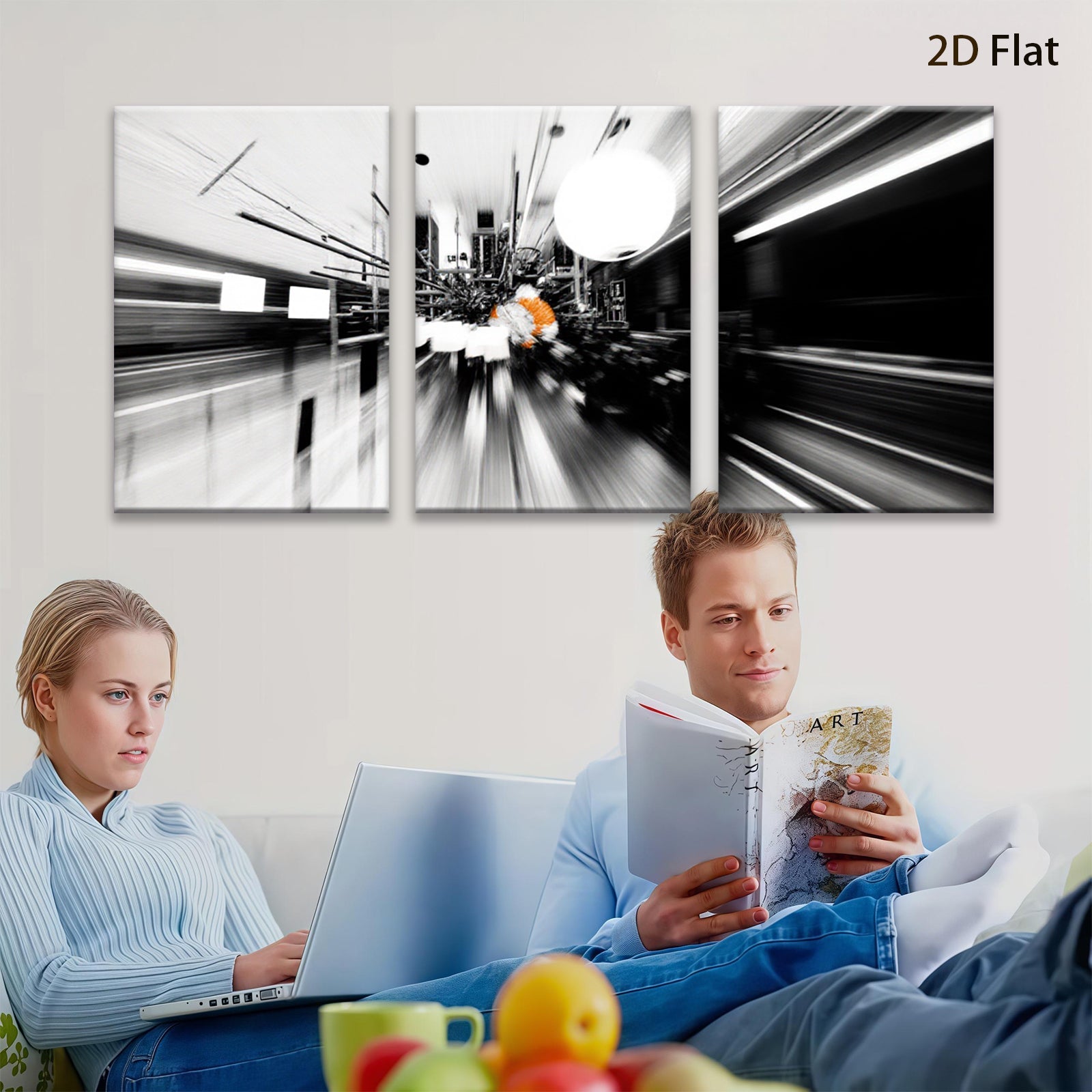 2D flat 1pc abstract motion blur hallway modern wall art for living room bedroom office gallery wrapped canvas prints farmhouse decor minimalist aesthetic