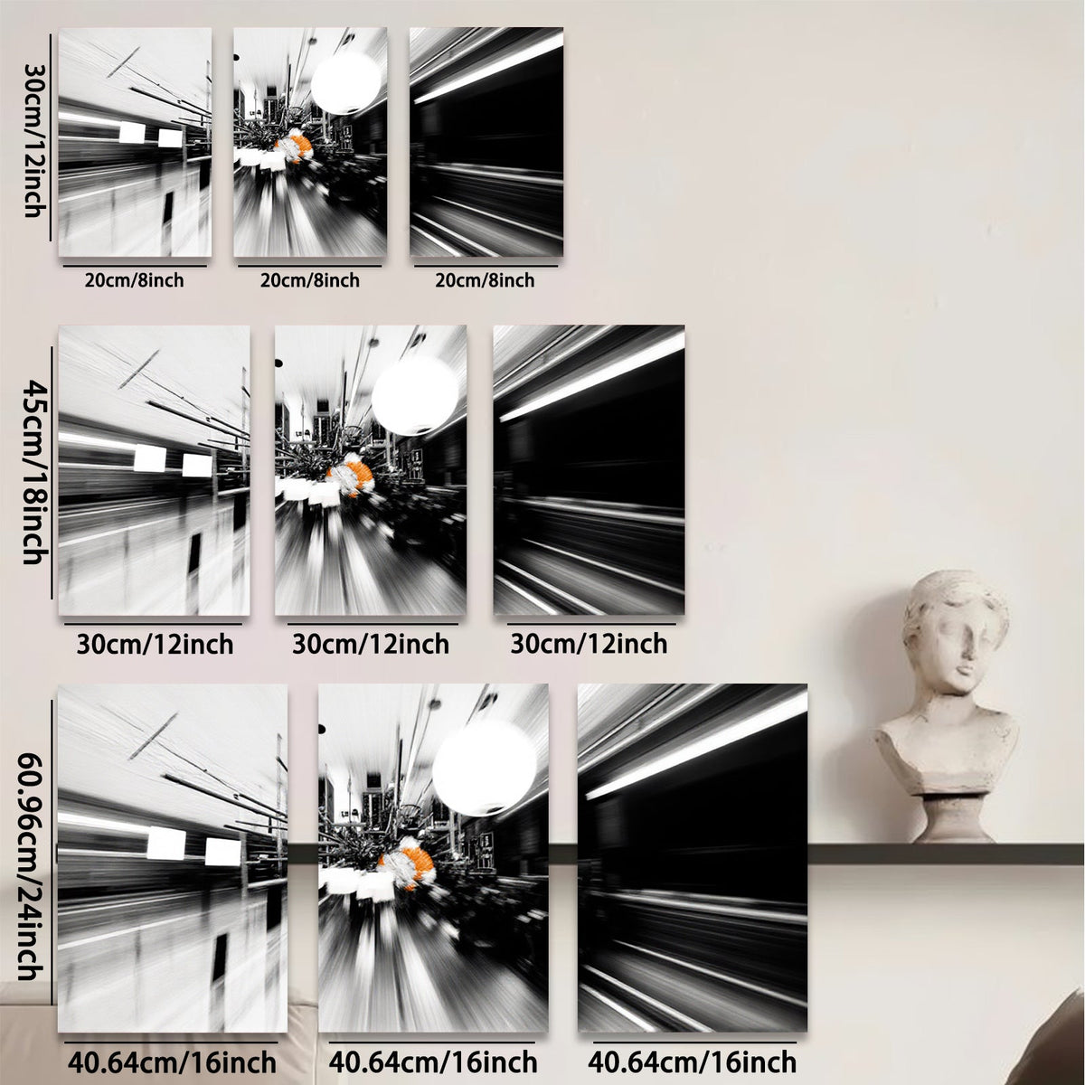 2D flat 1pc abstract motion blur hallway modern wall art for living room bedroom office gallery wrapped canvas prints farmhouse decor minimalist aesthetic