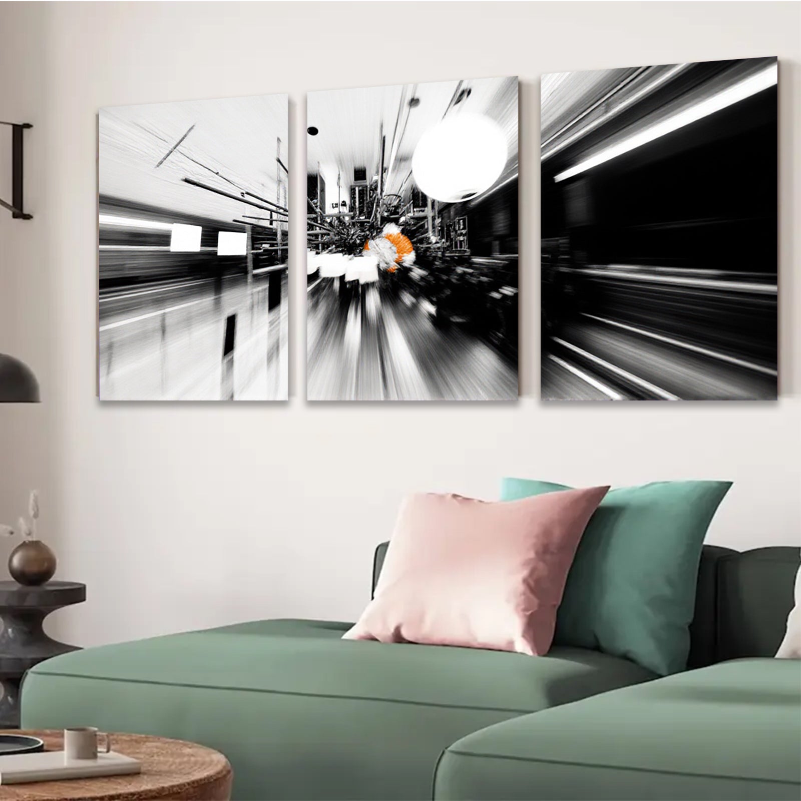 2D flat 1pc abstract motion blur hallway modern wall art for living room bedroom office gallery wrapped canvas prints farmhouse decor minimalist aesthetic