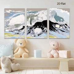 2D flat 1pc abstract mountain landscape wall art modern farmhouse decor living room bedroom gallery wrapped canvas prints ready to hang botanical nature