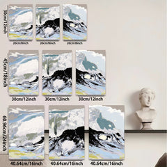 2D flat 1pc abstract mountain landscape wall art modern farmhouse decor living room bedroom gallery wrapped canvas prints ready to hang botanical nature