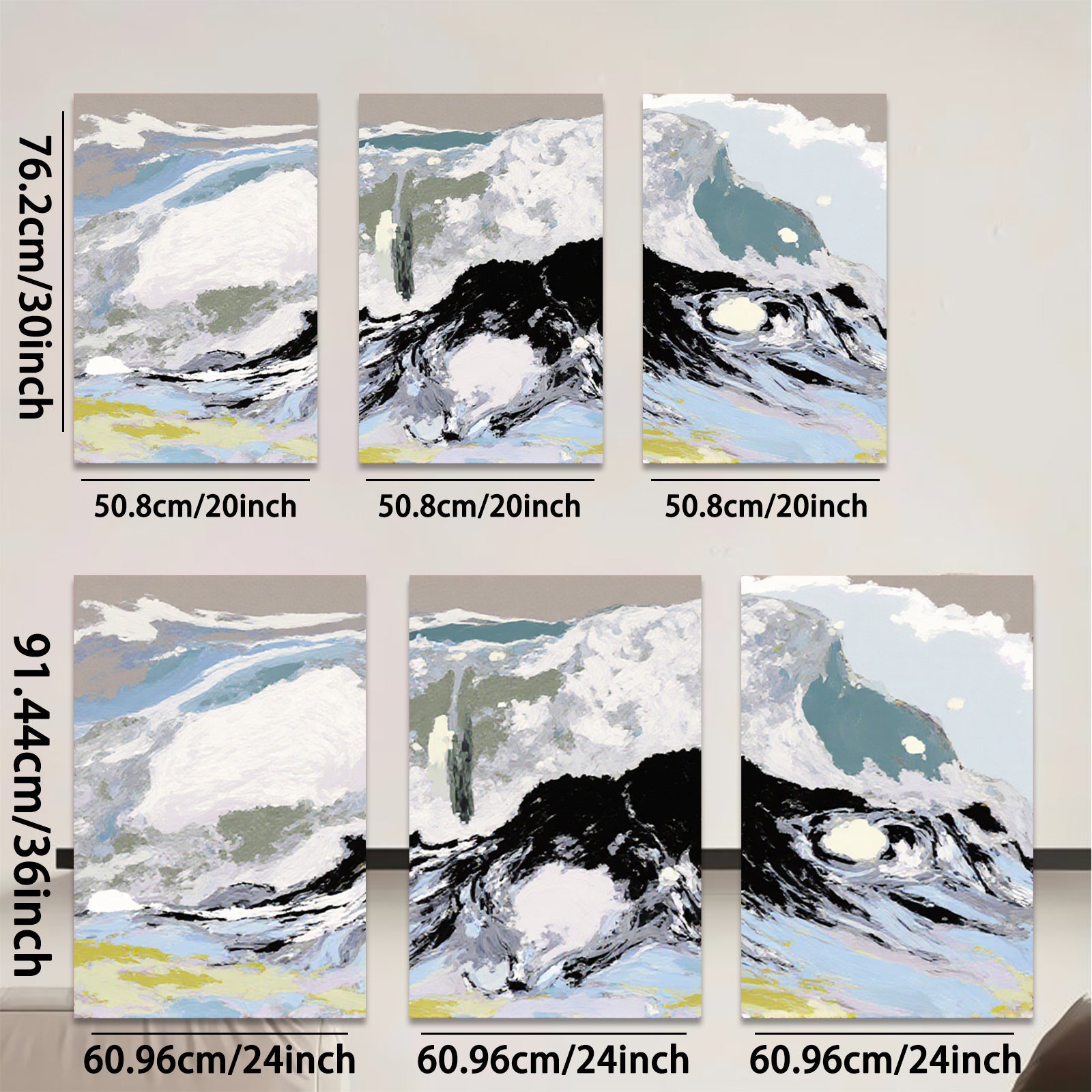 2D flat 1pc abstract mountain landscape wall art modern farmhouse decor living room bedroom gallery wrapped canvas prints ready to hang botanical nature
