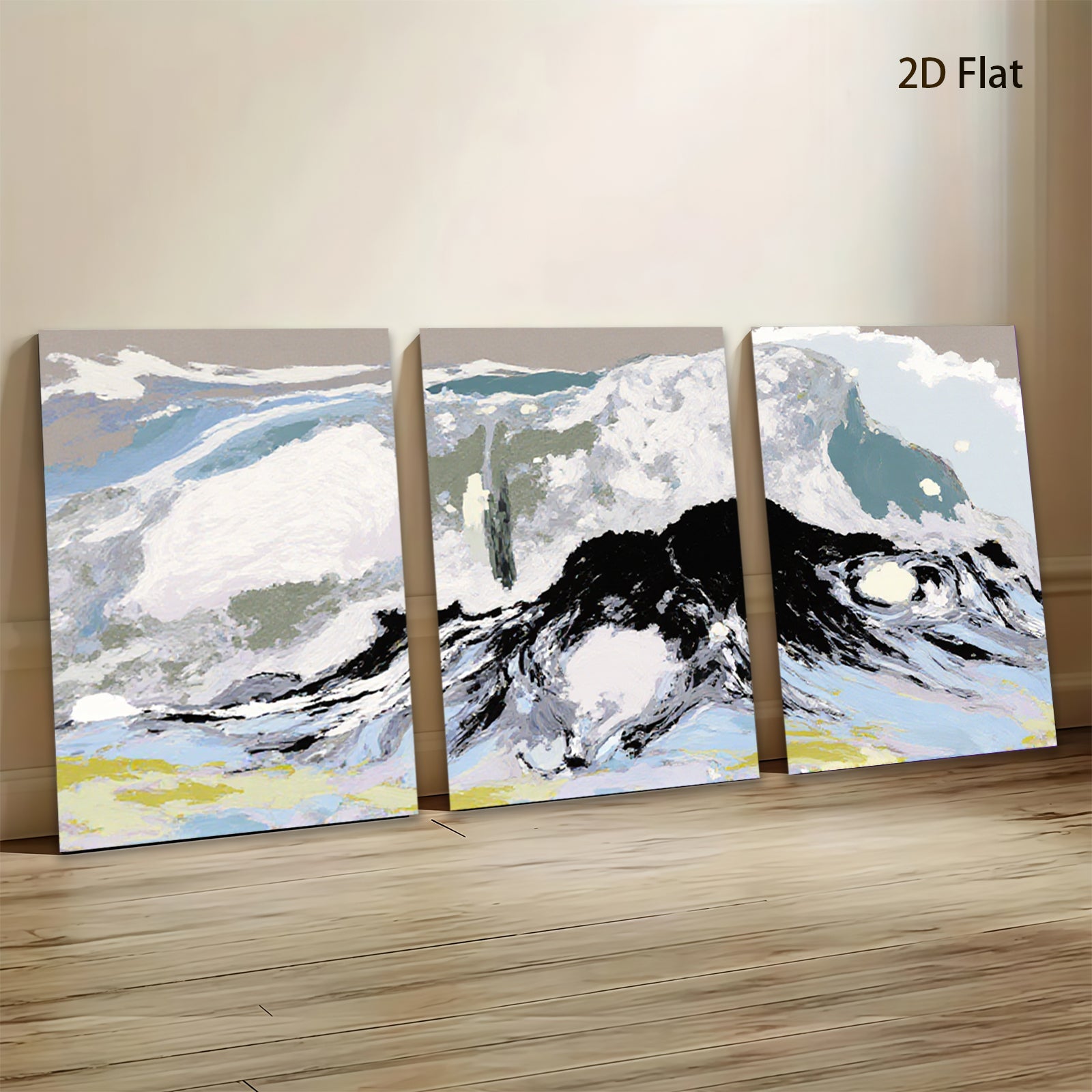 2D flat 1pc abstract mountain landscape wall art modern farmhouse decor living room bedroom gallery wrapped canvas prints ready to hang botanical nature