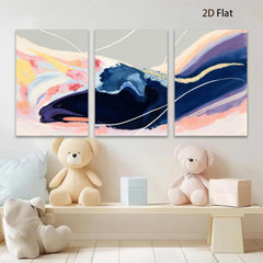 2D flat 1pc abstract navy blue brushstrokes modern wall art for living room bedroom gallery wrapped canvas print farmhouse decor coastal style