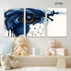 2D flat 1pc abstract navy blue eye wall art decor for living room bedroom modern farmhouse gallery wrapped canvas prints ready to hang stylish