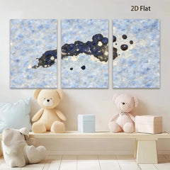 2D flat 1pc abstract navy blue ink splash wall art canvas prints for living room bedroom home decor farmhouse style modern minimalist gallery wrapped
