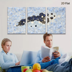 2D flat 1pc abstract navy blue ink splash wall art canvas prints for living room bedroom home decor farmhouse style modern minimalist gallery wrapped
