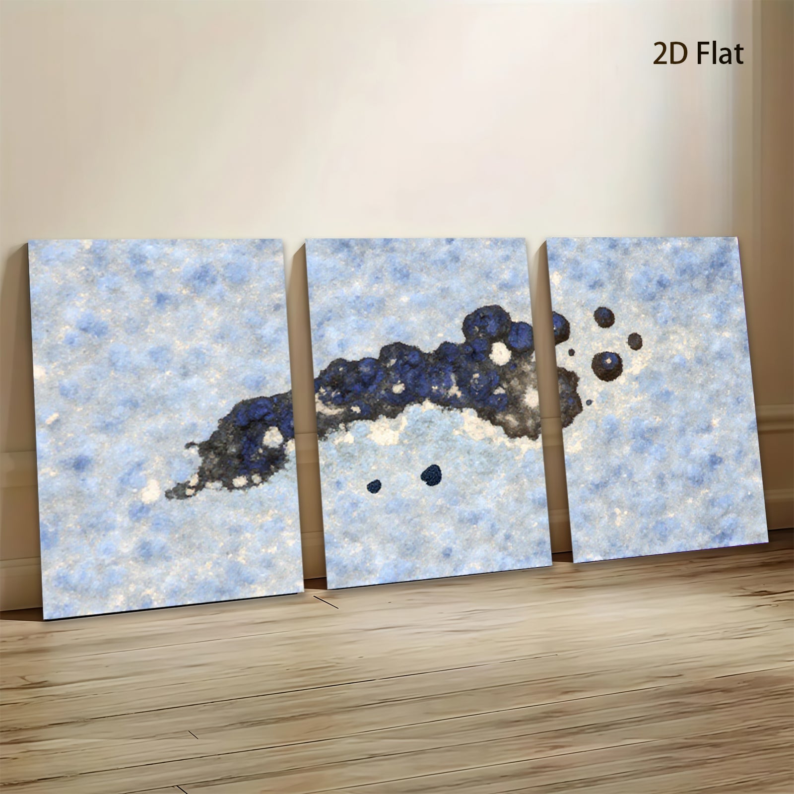 2D flat 1pc abstract navy blue ink splash wall art canvas prints for living room bedroom home decor farmhouse style modern minimalist gallery wrapped