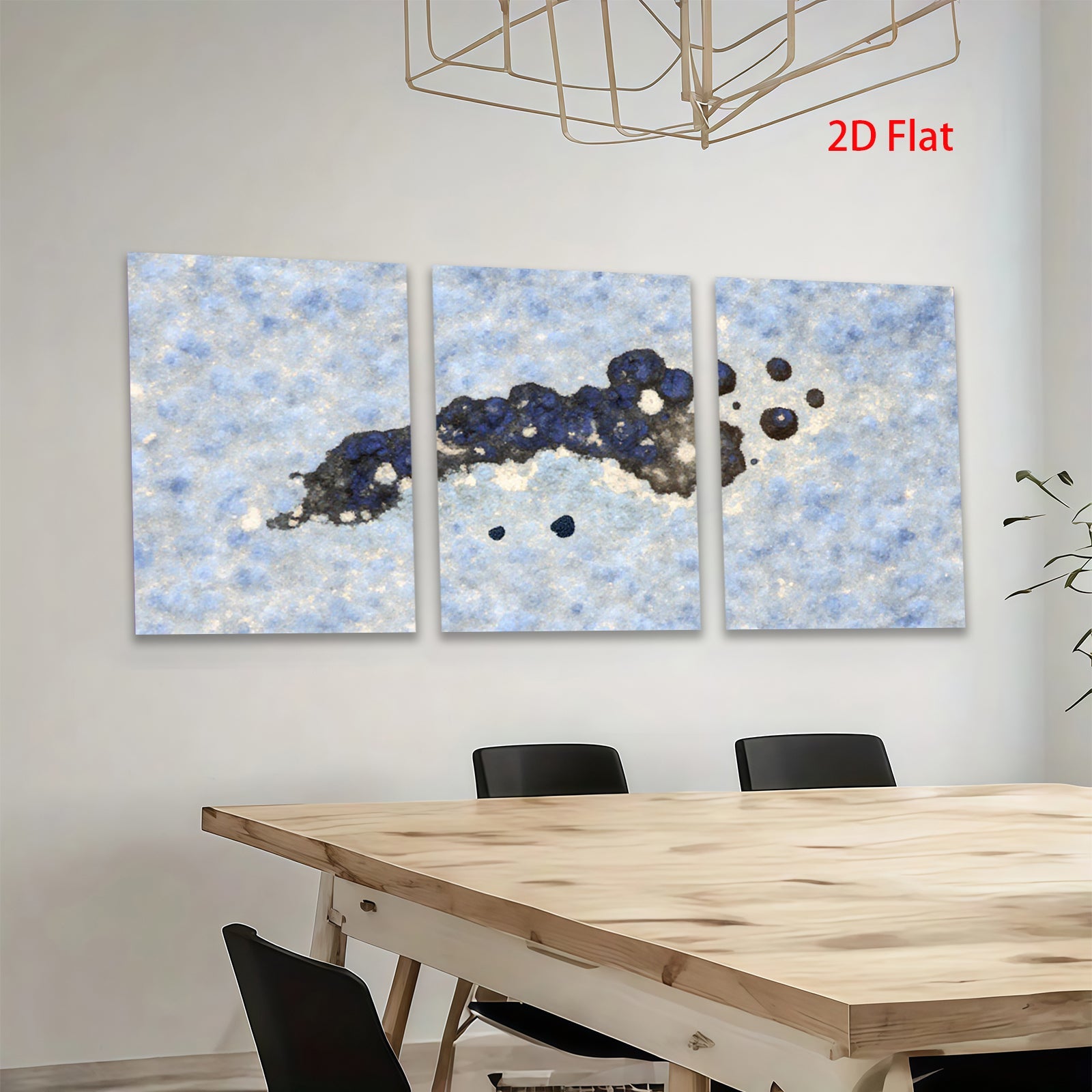 2D flat 1pc abstract navy blue ink splash wall art canvas prints for living room bedroom home decor farmhouse style modern minimalist gallery wrapped