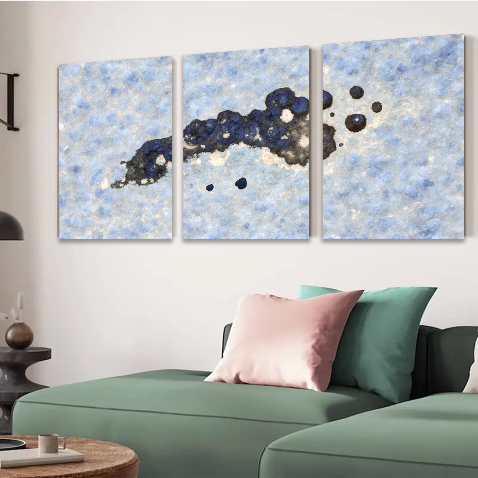 2D flat 1pc abstract navy blue ink splash wall art canvas prints for living room bedroom home decor farmhouse style modern minimalist gallery wrapped