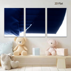 2D flat 1pc abstract navy blue wave modern wall art for living room bedroom home decor gallery wrapped canvas prints farmhouse style statement piece