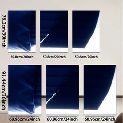 2D flat 1pc abstract navy blue wave modern wall art for living room bedroom home decor gallery wrapped canvas prints farmhouse style statement piece