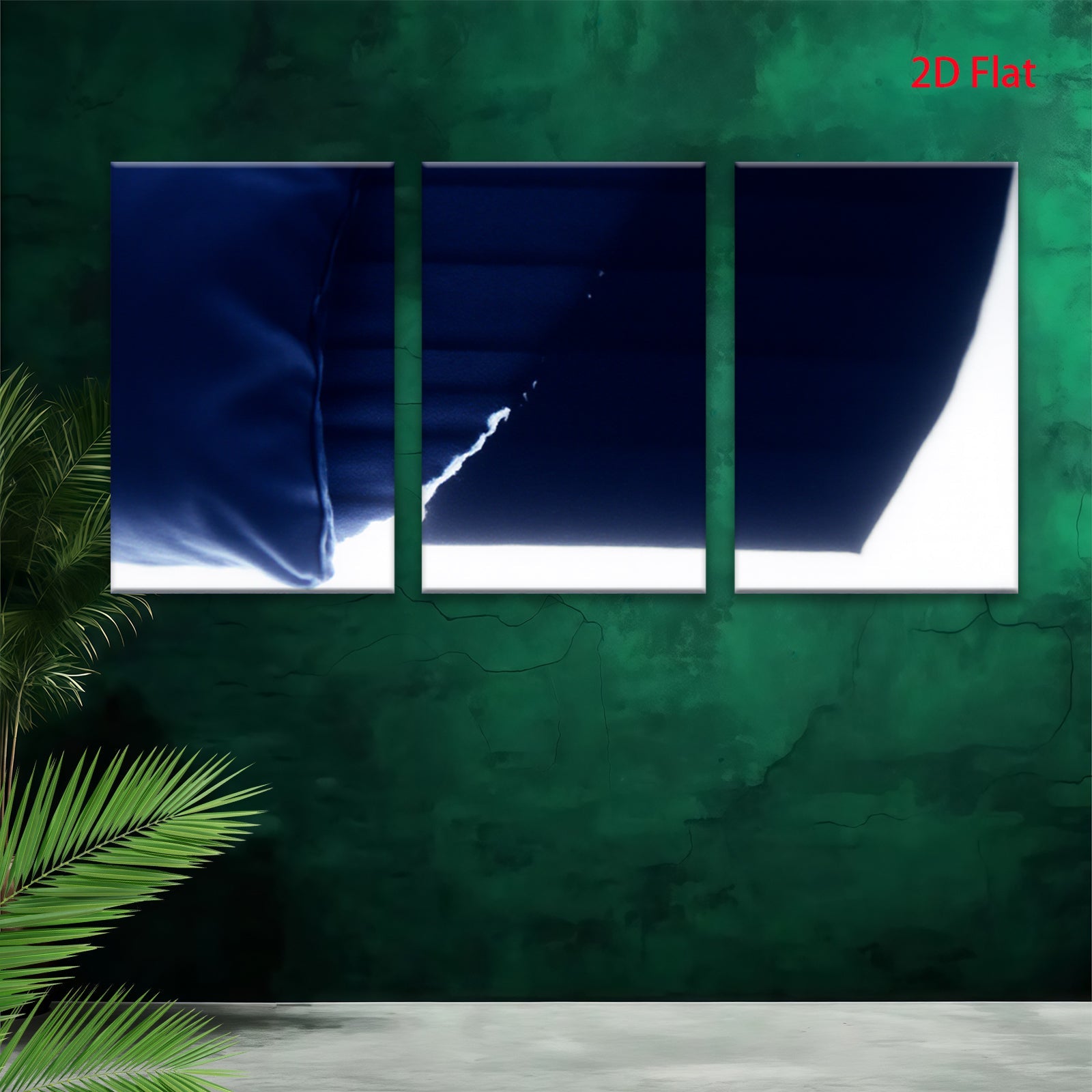 2D flat 1pc abstract navy blue wave modern wall art for living room bedroom home decor gallery wrapped canvas prints farmhouse style statement piece