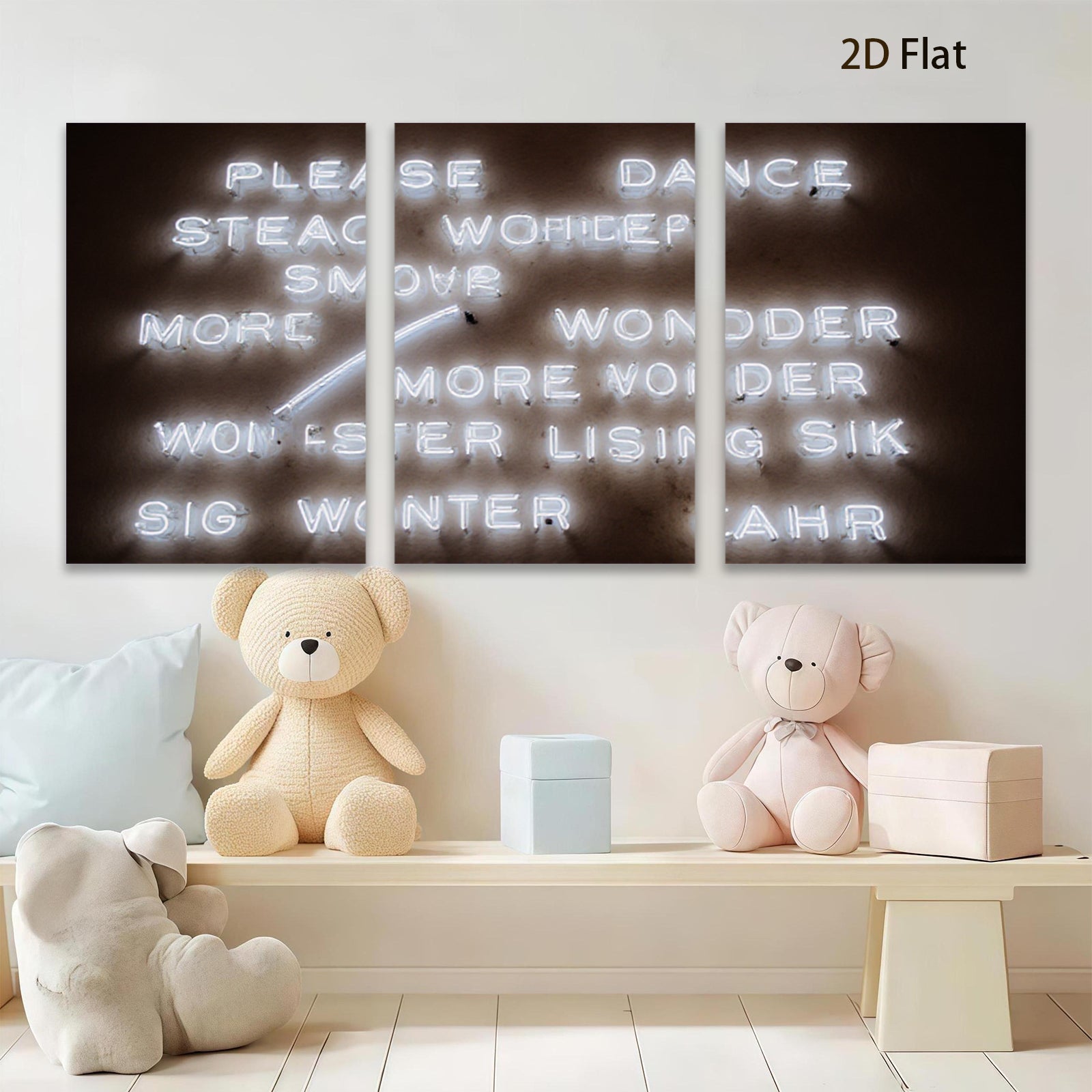 2D flat 1pc abstract neon word art wall decor modern farmhouse living room bedroom gallery wrapped canvas prints inspirational quotes cozy vibes