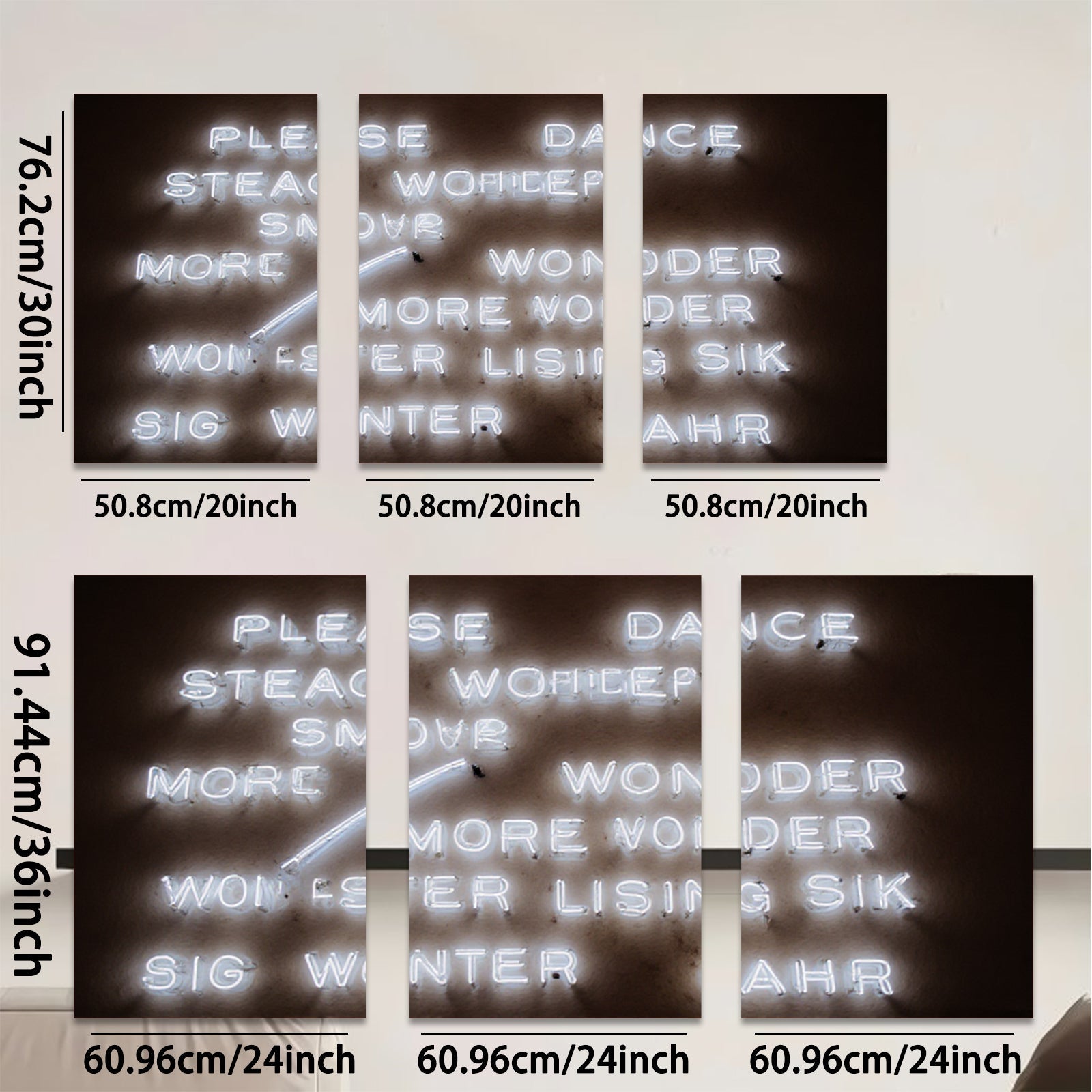 2D flat 1pc abstract neon word art wall decor modern farmhouse living room bedroom gallery wrapped canvas prints inspirational quotes cozy vibes
