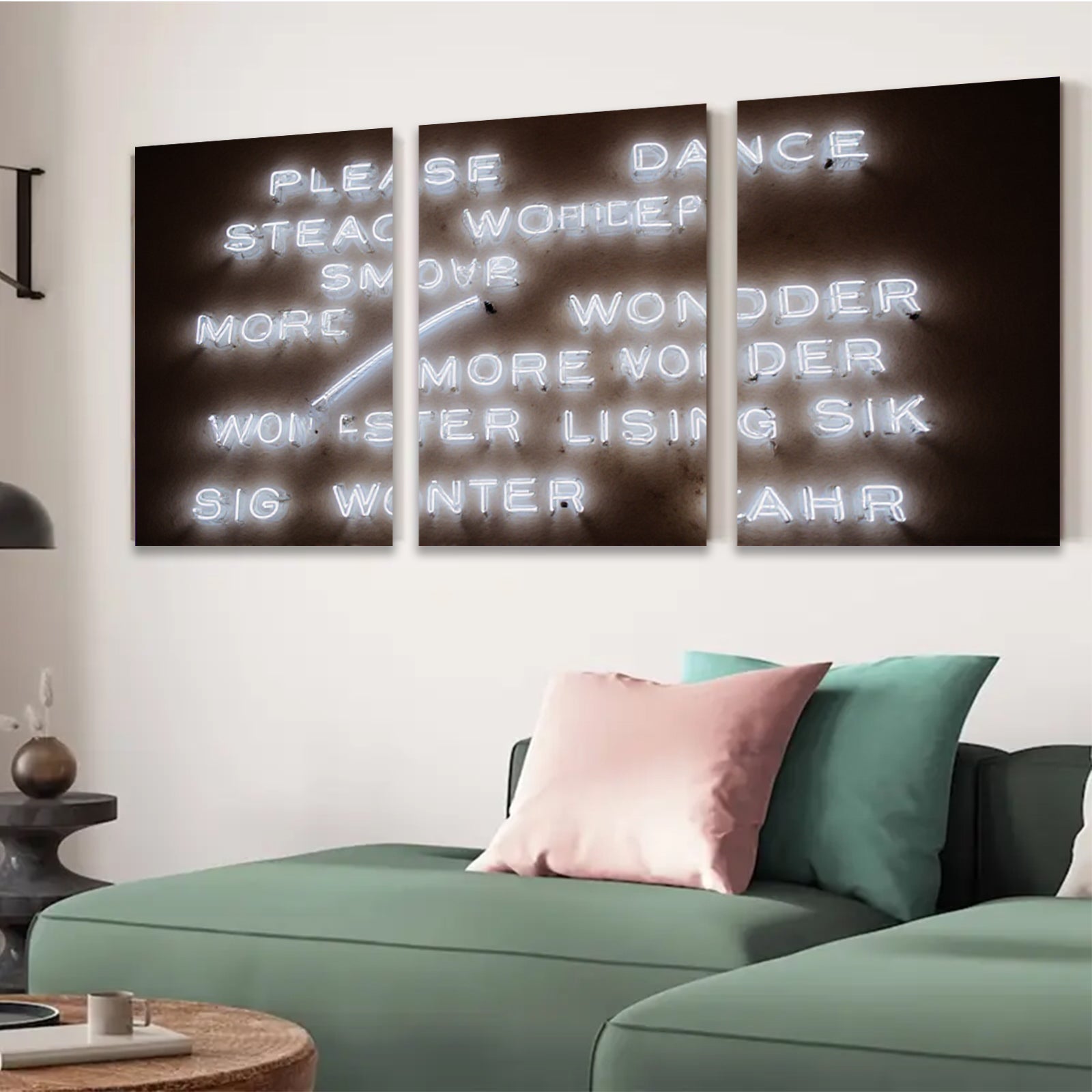 2D flat 1pc abstract neon word art wall decor modern farmhouse living room bedroom gallery wrapped canvas prints inspirational quotes cozy vibes