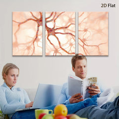 2D flat 1pc abstract neural network biology wall art for living room bedroom office decor modern farmhouse aesthetic gallery wrapped canvas prints