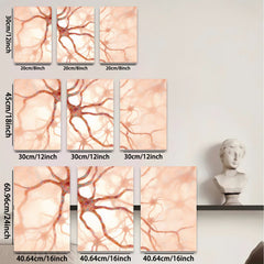 2D flat 1pc abstract neural network biology wall art for living room bedroom office decor modern farmhouse aesthetic gallery wrapped canvas prints