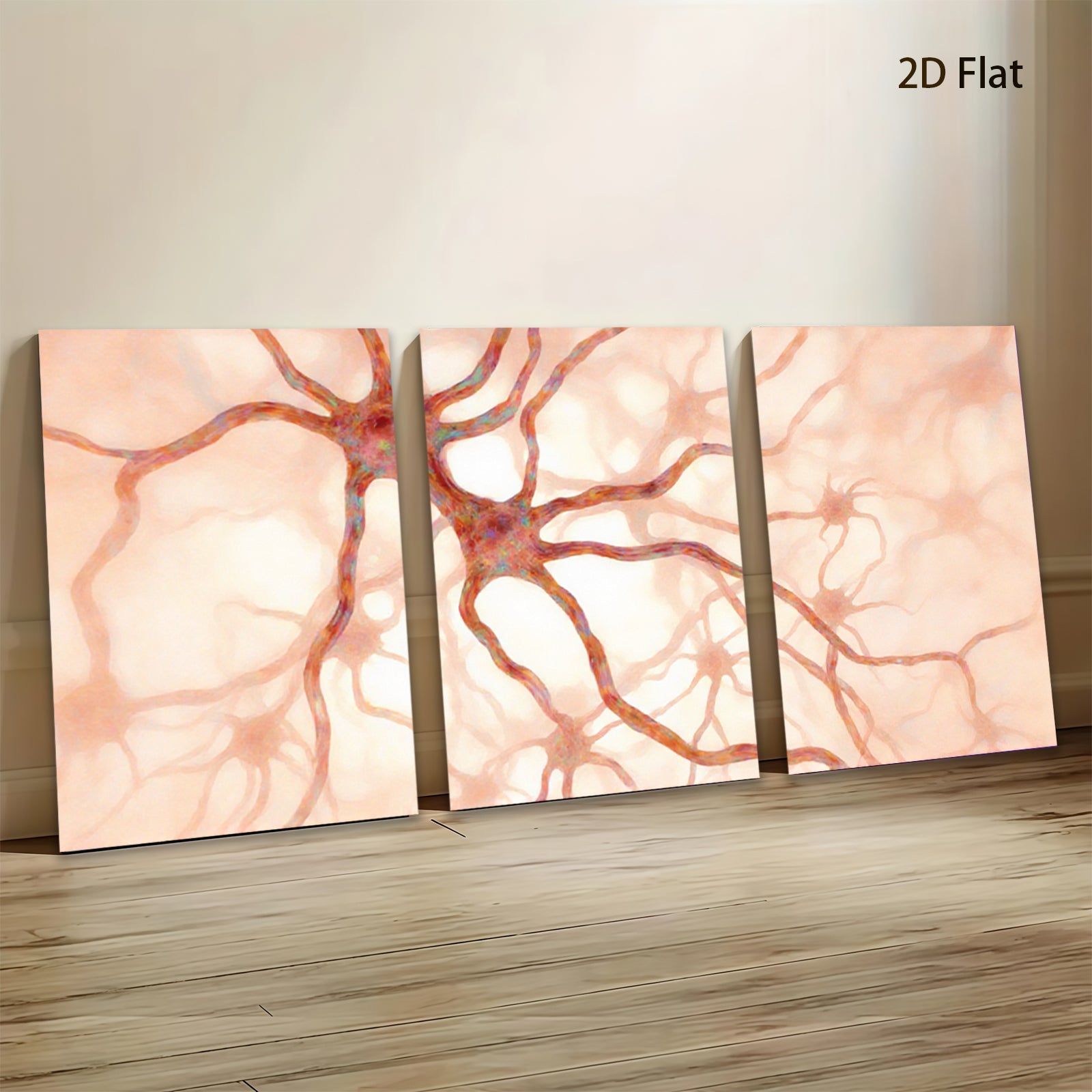 2D flat 1pc abstract neural network biology wall art for living room bedroom office decor modern farmhouse aesthetic gallery wrapped canvas prints