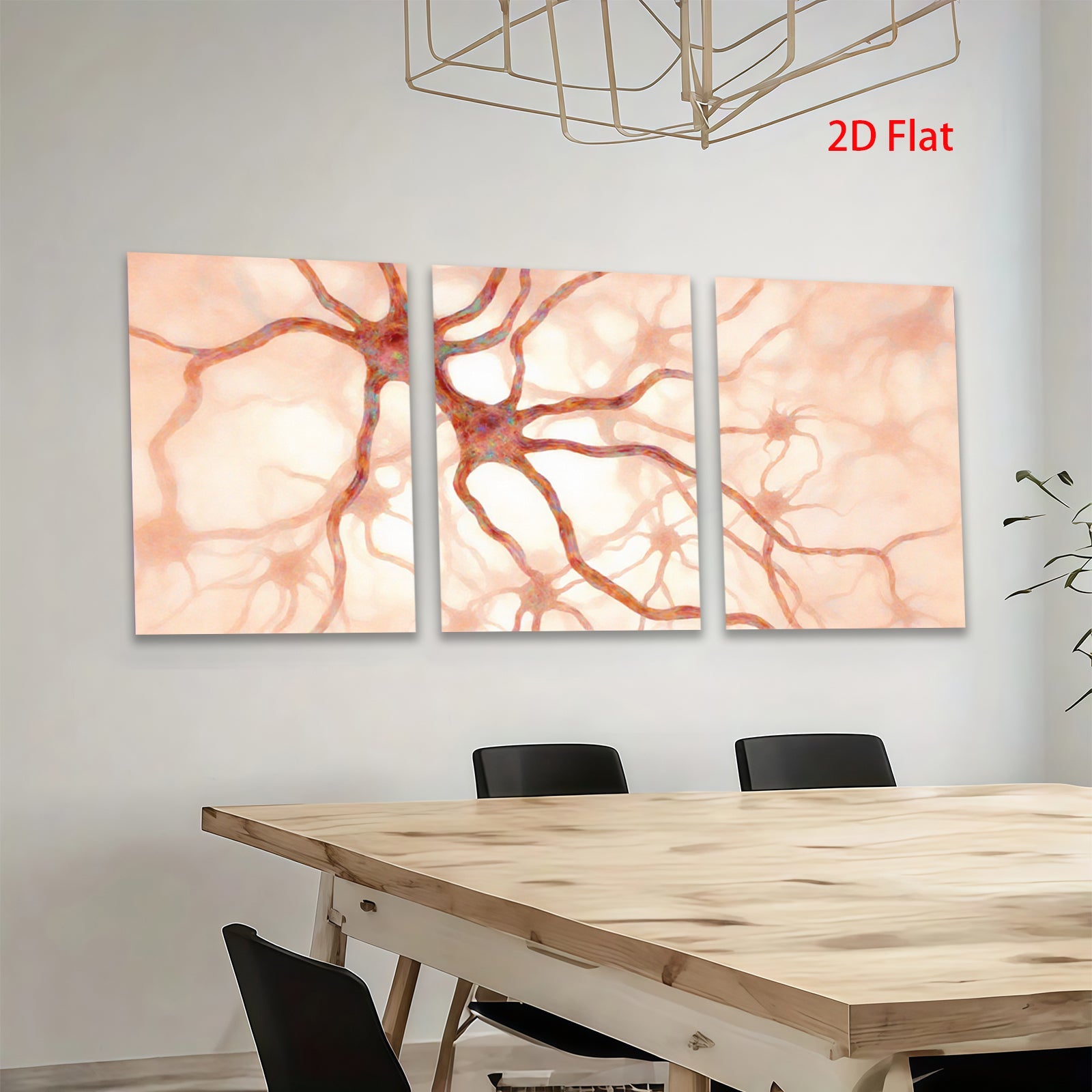 2D flat 1pc abstract neural network biology wall art for living room bedroom office decor modern farmhouse aesthetic gallery wrapped canvas prints