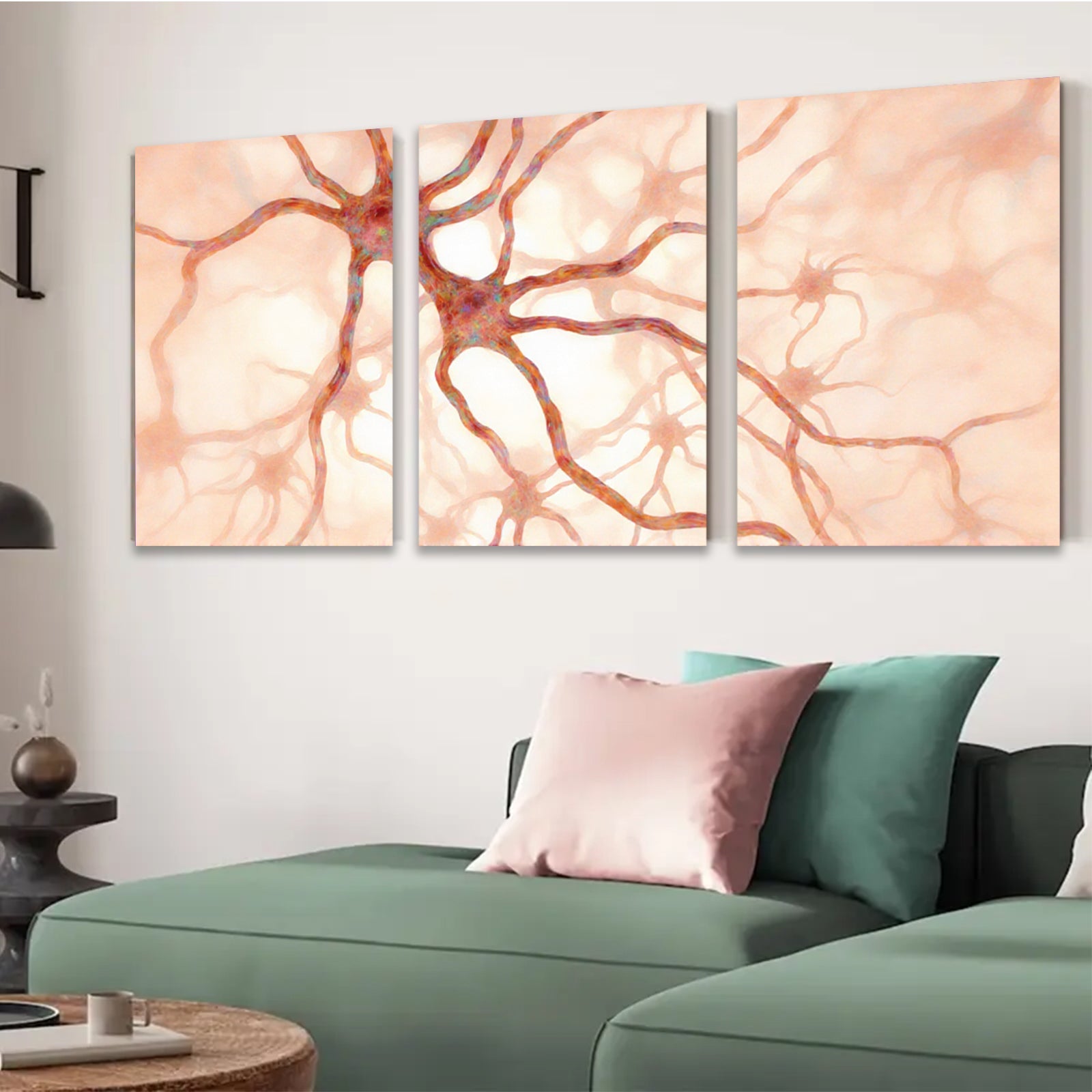 2D flat 1pc abstract neural network biology wall art for living room bedroom office decor modern farmhouse aesthetic gallery wrapped canvas prints