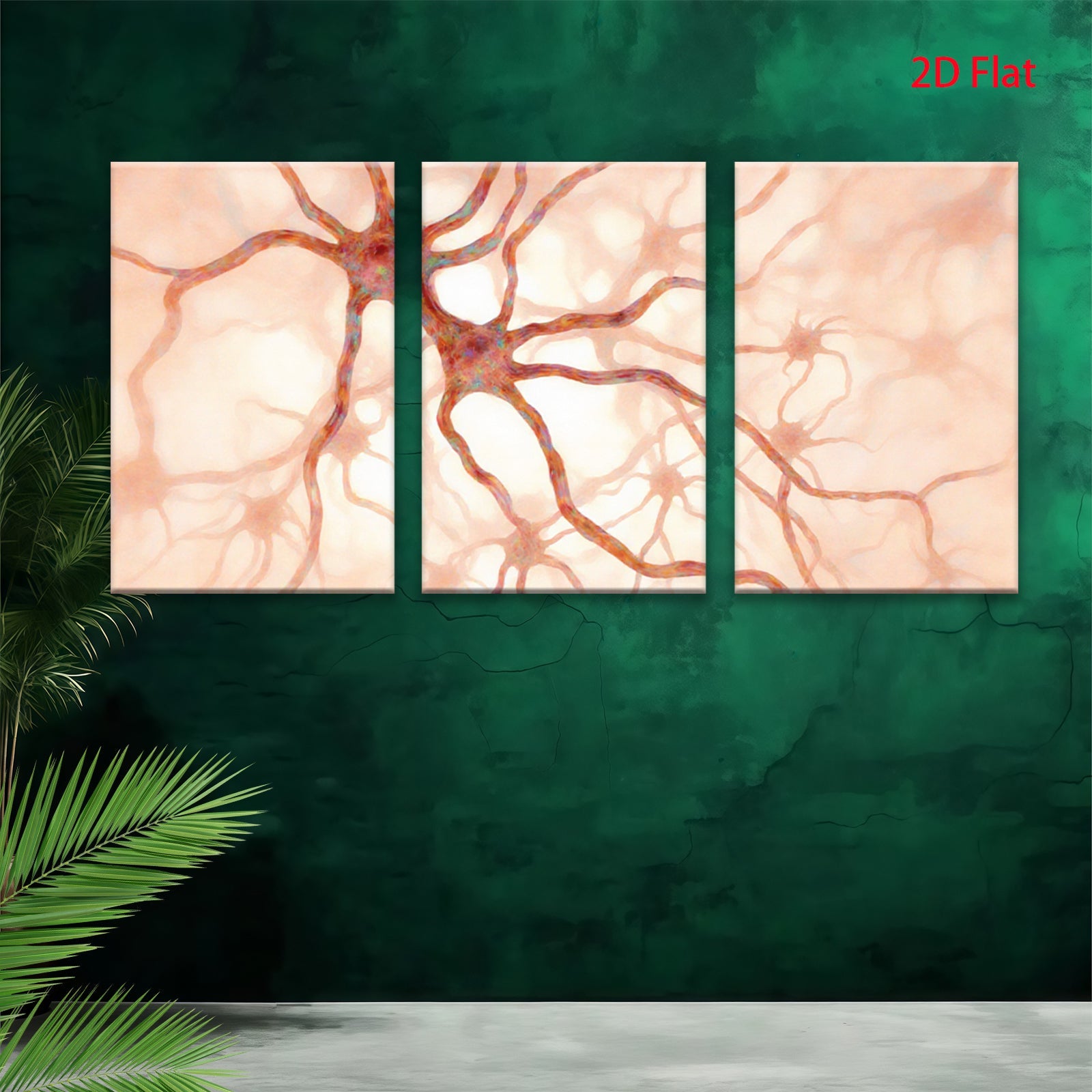 2D flat 1pc abstract neural network biology wall art for living room bedroom office decor modern farmhouse aesthetic gallery wrapped canvas prints