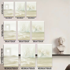 2D flat 1pc abstract neutral tones soft waves calming bedroom living room gallery wrapped canvas modern farmhouse decor