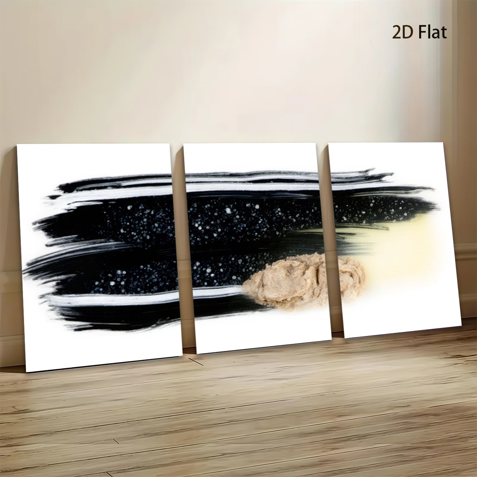 2D flat 1pc abstract night sky texture painting canvas wall art modern farmhouse decor living room bedroom dining room gallery wrapped ready to hang