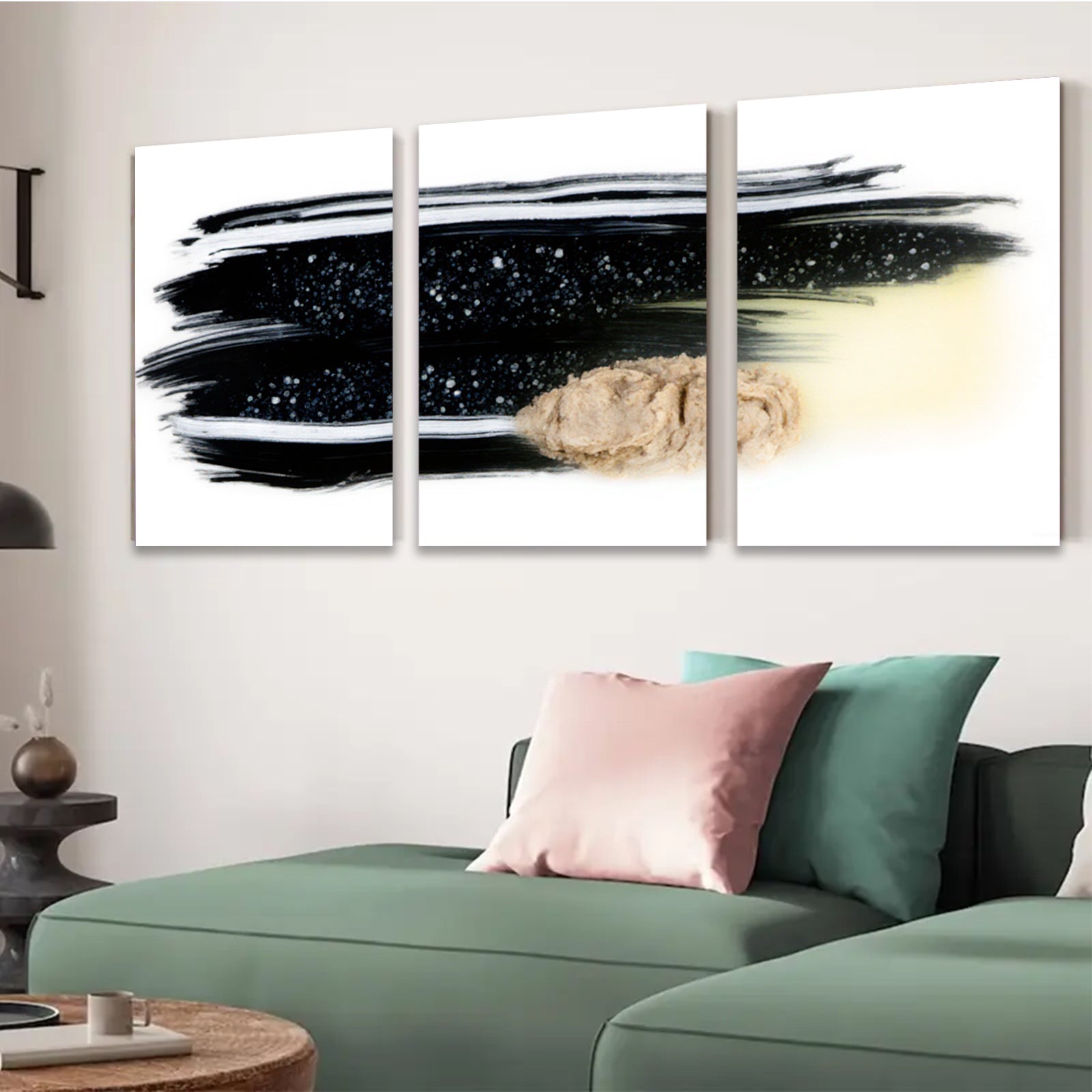 2D flat 1pc abstract night sky texture painting canvas wall art modern farmhouse decor living room bedroom dining room gallery wrapped ready to hang
