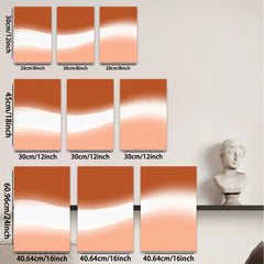 2D flat 1pc abstract orange gradient wall art modern minimalist canvas prints for living room bedroom home office decor farmhouse style gallery wrapped ready to hang