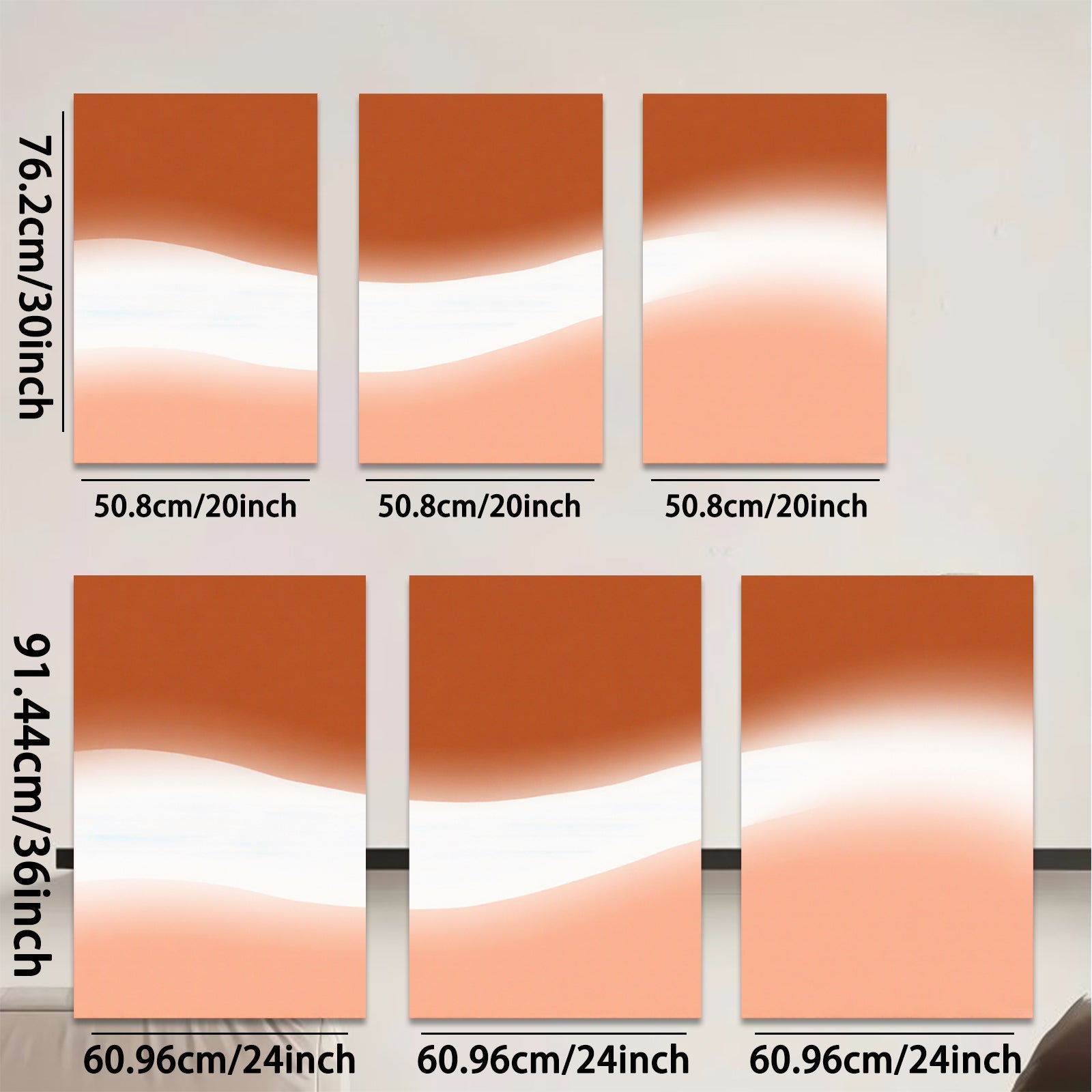 2D flat 1pc abstract orange gradient wall art modern minimalist canvas prints for living room bedroom home office decor farmhouse style gallery wrapped ready to hang