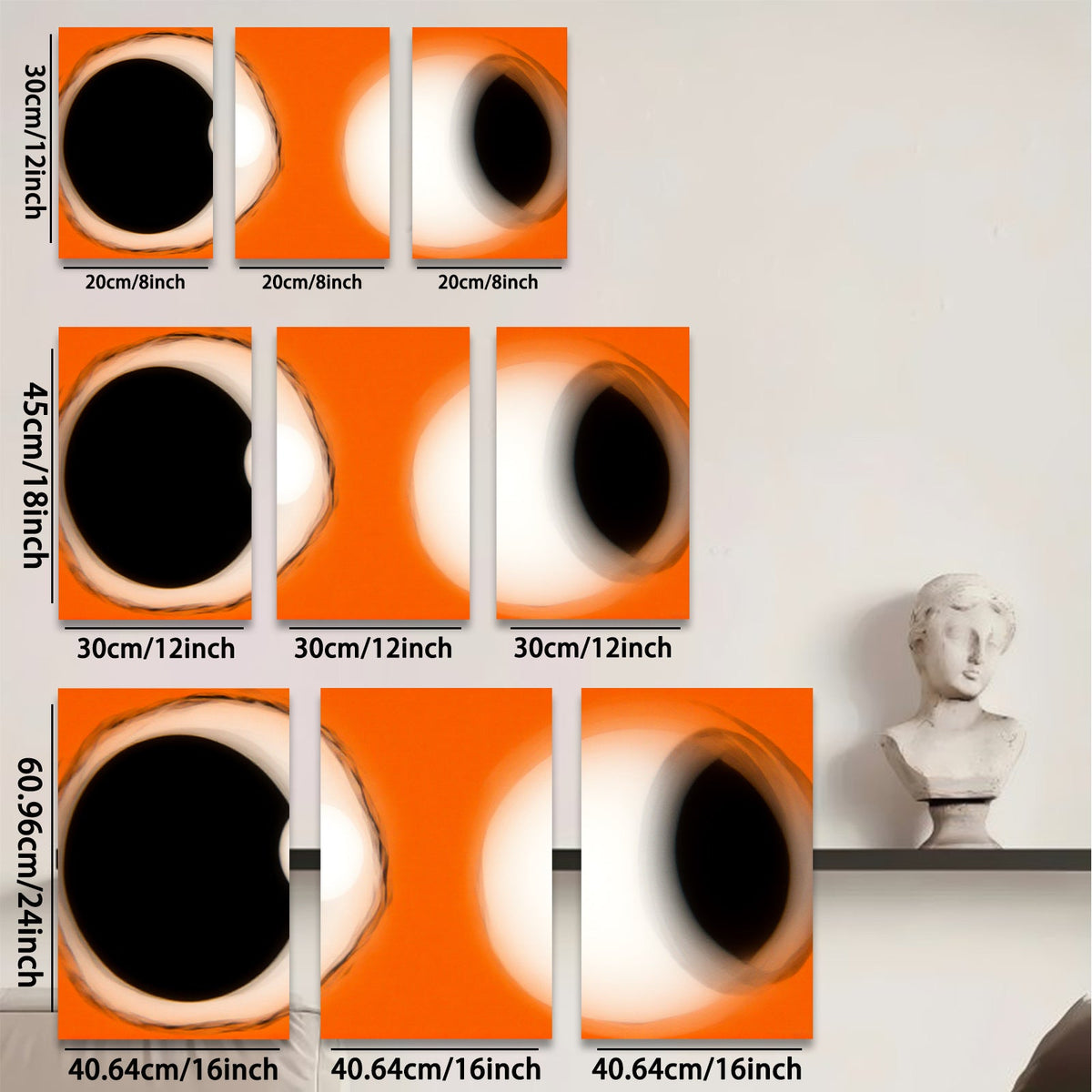 2D flat 1pc abstract orange swirl modern wall art for living room bedroom office decor farmhouse style gallery wrapped canvas prints
