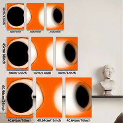 2D flat 1pc abstract orange swirl modern wall art for living room bedroom office decor farmhouse style gallery wrapped canvas prints