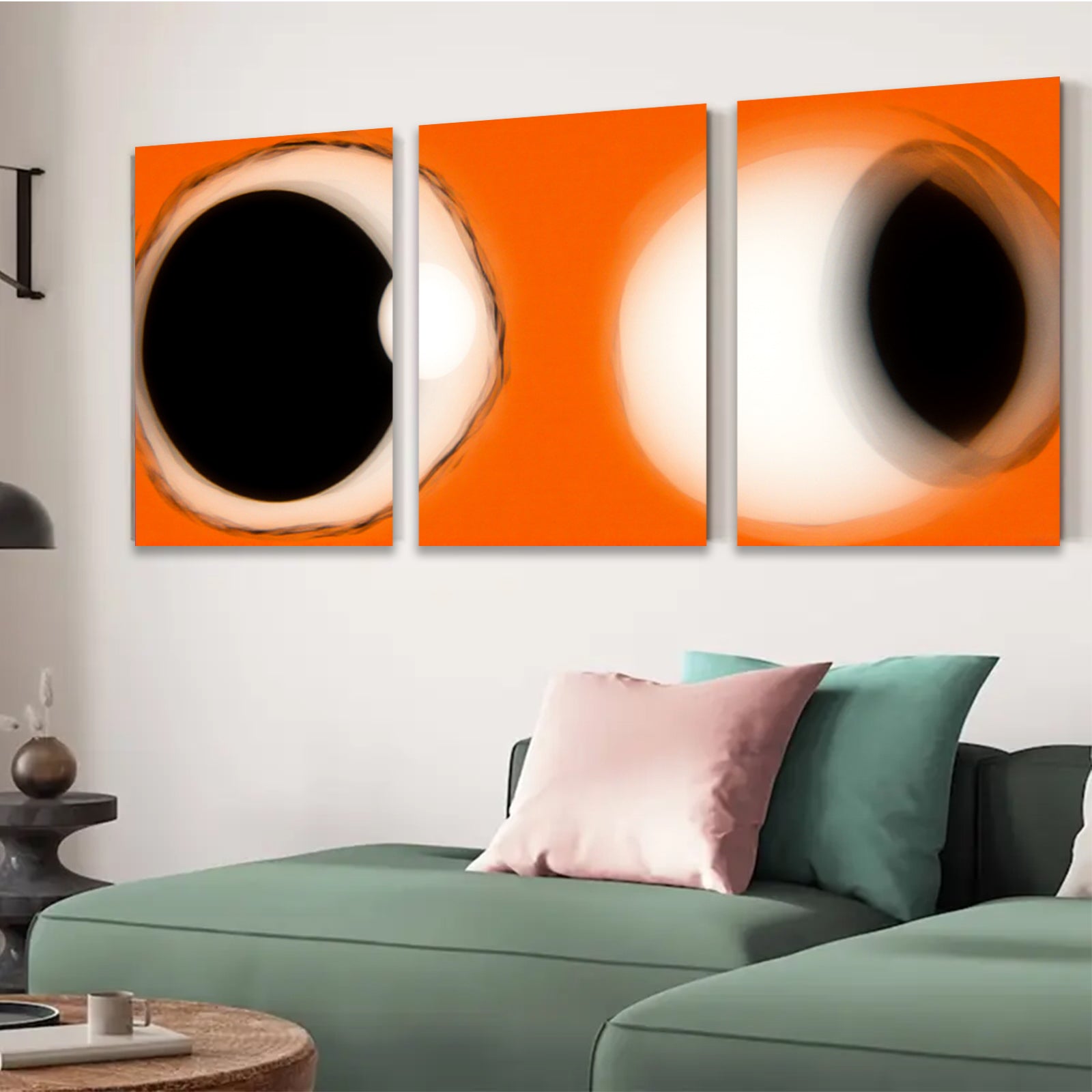 2D flat 1pc abstract orange swirl modern wall art for living room bedroom office decor farmhouse style gallery wrapped canvas prints