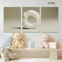 2D flat 1pc abstract organic loop sculpture modern minimalist wall art bedroom living room d��cor farmhouse chic gallery wrapped canvas print