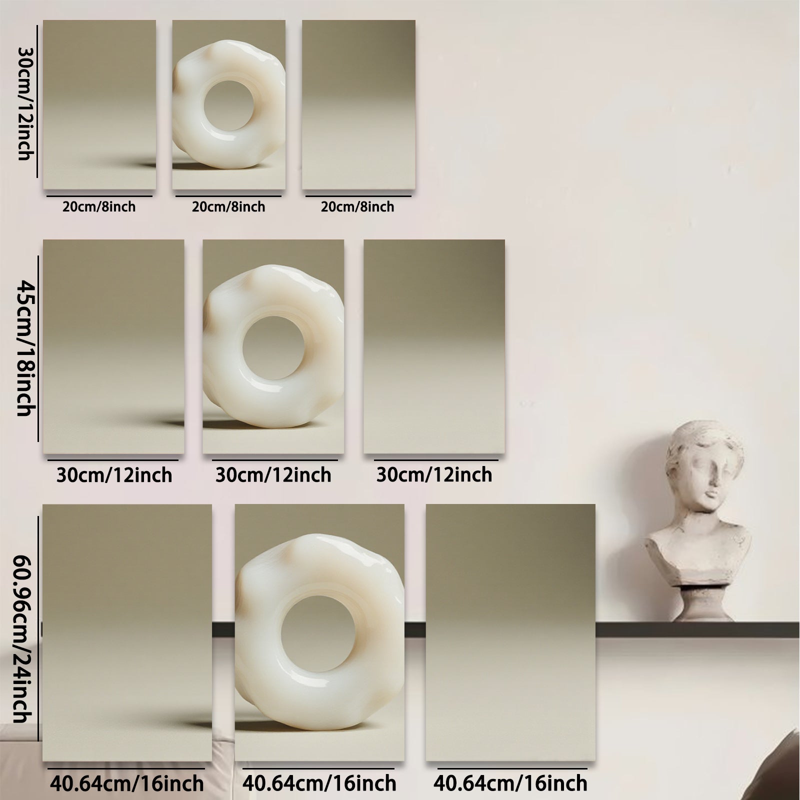 2D flat 1pc abstract organic loop sculpture modern minimalist wall art bedroom living room d��cor farmhouse chic gallery wrapped canvas print