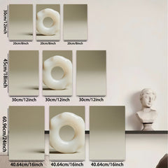 2D flat 1pc abstract organic loop sculpture modern minimalist wall art bedroom living room d��cor farmhouse chic gallery wrapped canvas print