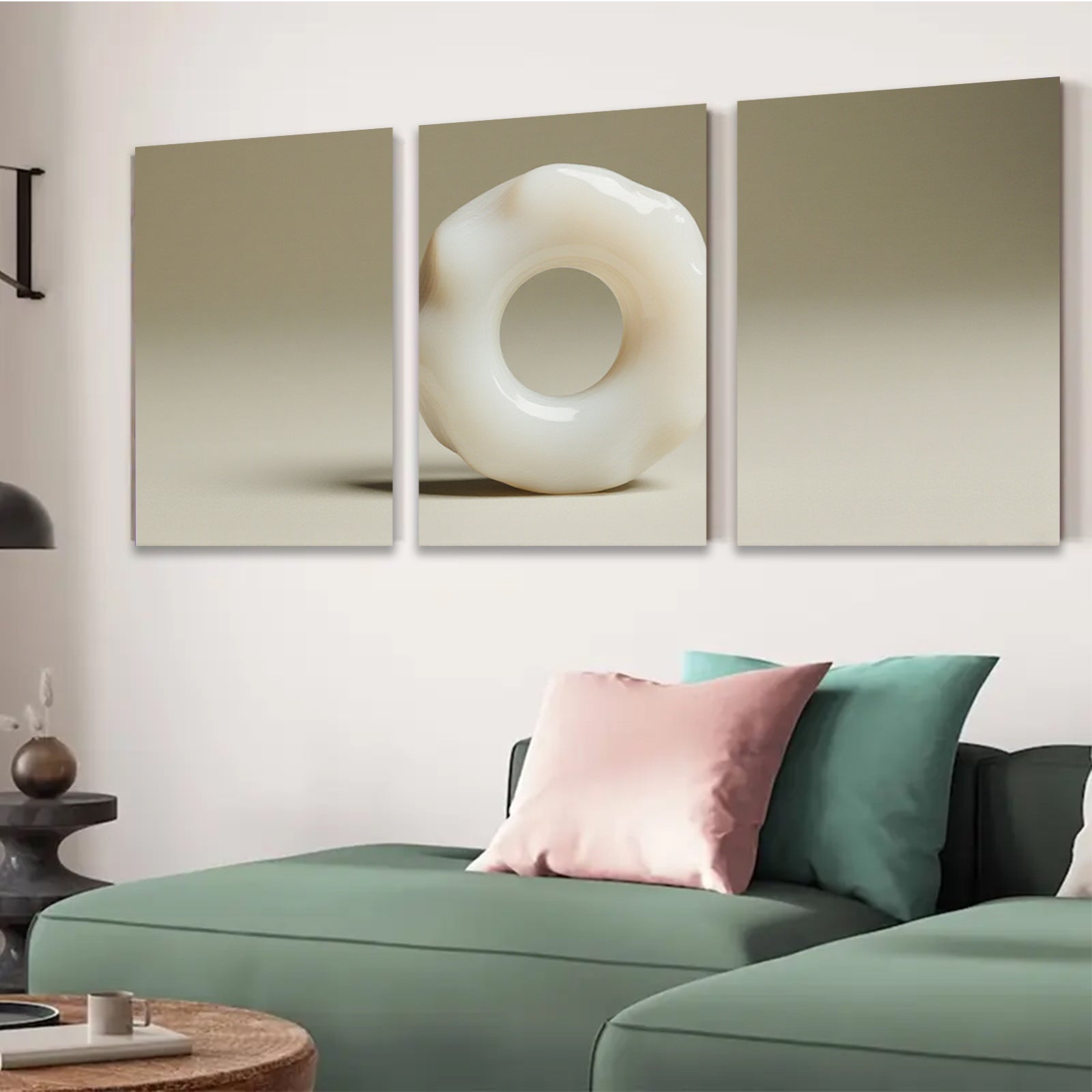 2D flat 1pc abstract organic loop sculpture modern minimalist wall art bedroom living room d��cor farmhouse chic gallery wrapped canvas print