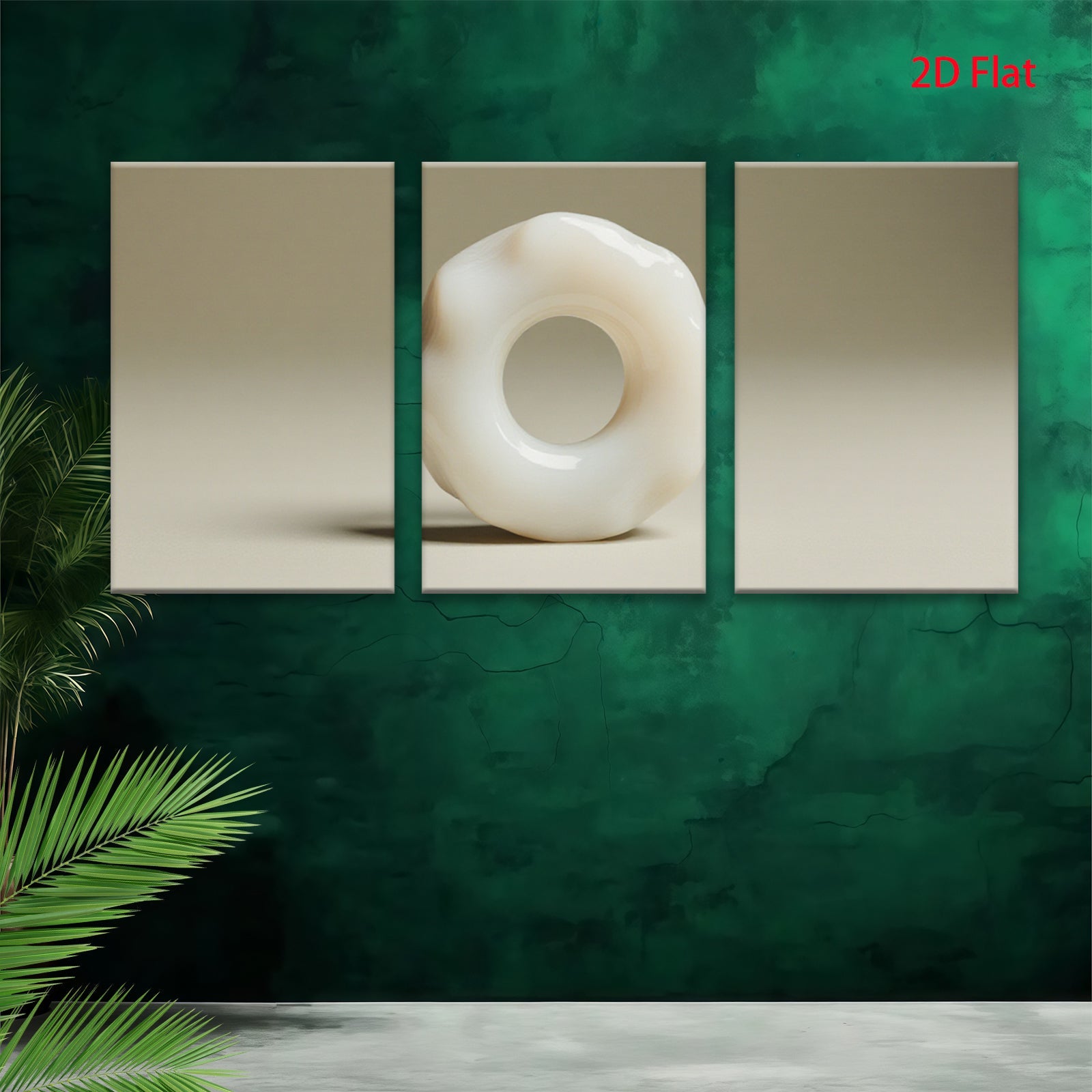 2D flat 1pc abstract organic loop sculpture modern minimalist wall art bedroom living room d��cor farmhouse chic gallery wrapped canvas print
