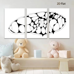 2D flat 1pc abstract organic shapes minimalist wall art modern farmhouse living room decor bedroom gallery wrapped canvas print statement piece