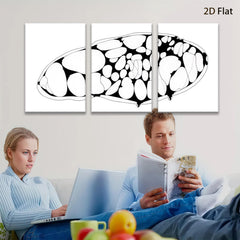 2D flat 1pc abstract organic shapes minimalist wall art modern farmhouse living room decor bedroom gallery wrapped canvas print statement piece