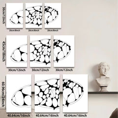 2D flat 1pc abstract organic shapes minimalist wall art modern farmhouse living room decor bedroom gallery wrapped canvas print statement piece