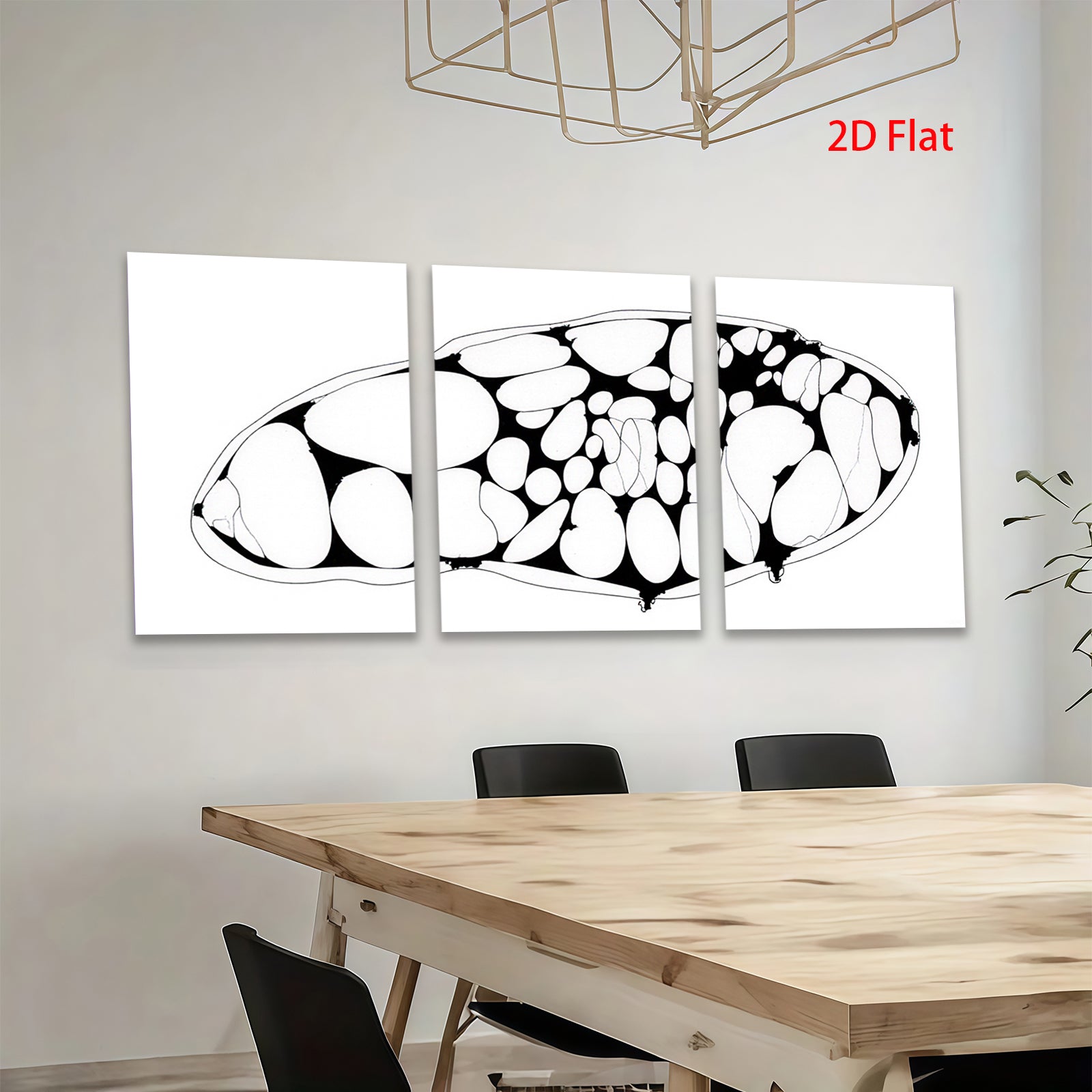 2D flat 1pc abstract organic shapes minimalist wall art modern farmhouse living room decor bedroom gallery wrapped canvas print statement piece