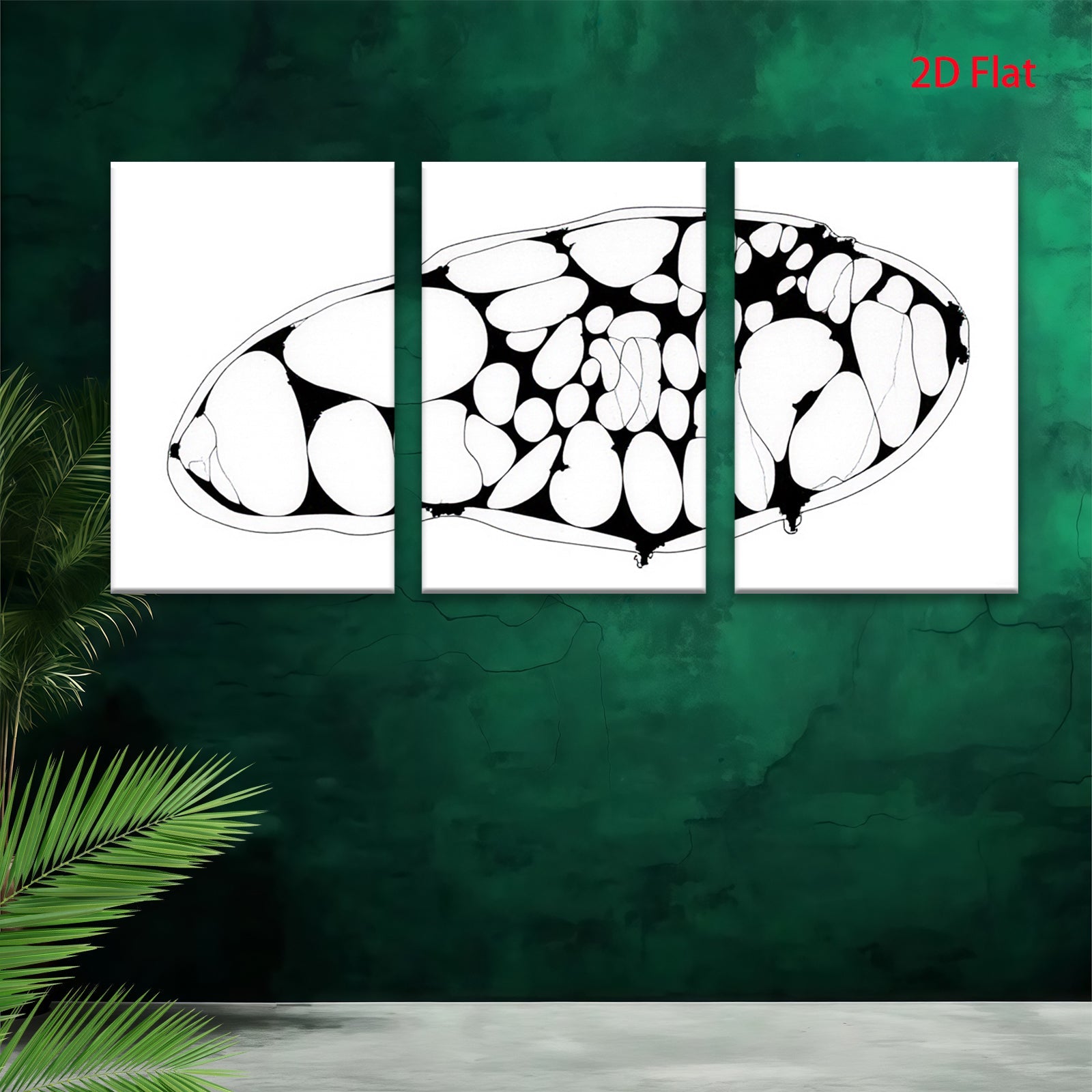 2D flat 1pc abstract organic shapes minimalist wall art modern farmhouse living room decor bedroom gallery wrapped canvas print statement piece